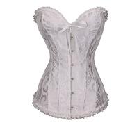 Generico Corsetto Donna Dimagrante Satin Floreale Bustini Elegante Medievale Lingerie Stringivita Casual Push Up Steampunk Corset Bustier Halloween Pirata Corsetti Gotico Corsage Modellante Bustino