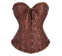 Generico Corsetto Donna Vintage Bustier Steccato in Pizzo Stile Medievale da Pirata Elegante Corsetti Top Modellante Bustino Gothic Party