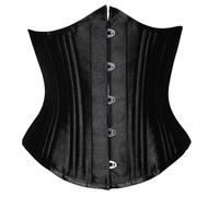 Generico Corsetto Donna Vintage Bustier Top Stretto Osso di Plastica Underbust in Pizzo Overbust Nero Lace Up per La Vita Shapewear Festa Corpetto Donne Sexy