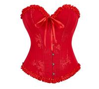 Generico Corsetto Donna Vintage Corsetti Top Gotico Slim Elegante Satin Bustino Nero Lace Up Halloween Festa per Esaltare Le Dimensioni della Vita