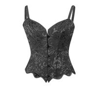 Generico Corsetto Donna Vintage Lace Up Slim Elegante Cuore Stringivita Modellante Pizzo Disossato Bustier Vita Lingerie Sexy Senza Spalline Stretto Gilet Shapewear