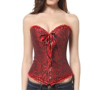 Generico corsetto nero top pizzo donna Modello ricamato con struttura interna rigida, taglie ampie disponibili per silhouette di ogni tipologia(VinoXXL)