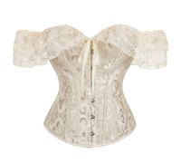 Generico Corsetto Vintage Donna Steampunk Bustino Corsetti Pirata Iancheria in Stile Gotico, Top in Raso,Corsetti Cosplay Halloween