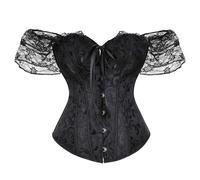 Generico Corsetto Vintage Donna Steampunk Bustino Corsetti Pirata Iancheria in Stile Gotico, Top in Raso,Corsetti Cosplay Halloween