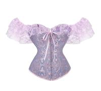 Generico Corsetto Vintage Donna Steampunk Bustino Corsetti Pirata Iancheria in Stile Gotico, Top in Raso,Corsetti Cosplay Halloween