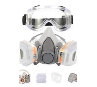 Generico Cosmagri Kit Maschera Antigas,Maschera Antipolvere con Filtri Polvere Riutilizzabile Semimaschera Respiratori Anti Gas, Vapori e Particella per Verniciatura a Spruzzo, Levigatura, Polvere