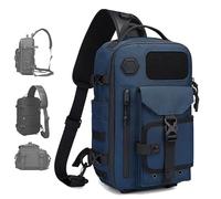 Generico Cosmos Explorer Sling Bag, Anti Theft Tactical, Scratchproof and Waterproof, Dustproof, with Belt Buckle Shoulder Bag (Blue)