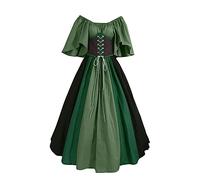 Generico Cosplay Costumi Carnevale Vintage Spalle Aperte Vestito Maniche Tromba Stile Medievale Da Donna Con Cappuccio Felpa Costume Regina Feste Principessa Dresses