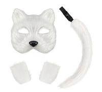 Generico Costume Animali per Ragazze | Coda Animale per Cosplay - con Guanti Reali Testa Traspirante Fascia Regolabile per Foto Mascotte Scuola COSPLAY