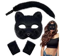 Generico Costume Animali per Ragazze - Coda Animale per Cosplay - con Guanti Reali Testa Traspirante Fascia Regolabile per Foto Mascotte Scuola COSPLAY