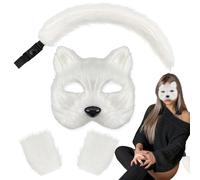 Generico Costume Animali per Ragazze | Code Per Bambini,con Guanti Reali Testa Traspirante Fascia Regolabile per Foto Mascotte Scuola COSPLAY