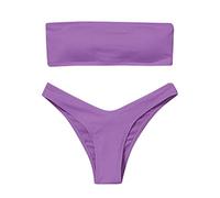 Generico Costume Bagno Donna Due Pezzi,Costume Perizoma Brasiliano Bikini Sexy a Triangolo da Pancia Regolabile Spiaggia Costumi Elasticizzato per Piscina e Mare