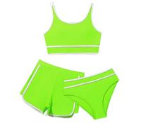 Generico Costume Bambina 3 Pezzi Bikini, Costumi da Bagno Ragazze e Adolescenti Set Bikini con Gonna da Bagno Costumi da Mare Estivi Swimwear per Spiaggia Piscina 8-18 Anni