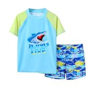 Generico Costume Bambino Piscina 4 Anni,Costume da Bagno da 2 Pezzi per Ragazzi con Stampa Shrk E Alfabeto | Top A Maniche Corte Ad Asciugatura Rapida E Pantaloncini da Bagno per Spiaggia E Piscina