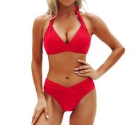 Generico Costume Bikini Due Pezzi Donna Imbottito Bikini Push up No Segno Abbronzatura Donna Mare Costumi Vita Alta da Bagno Curvy Abbigliamento da Spiaggia Imbottito Sportivo