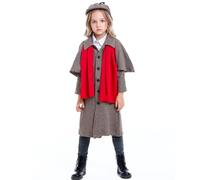 Generico Costume Carnevale Bambino Trench a Quadri da Detective British per Gioco Travestimento Infantile Elegante