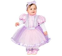 Generico Costume CARNEVALE da Principessa raperonzolo per Neonata, Rosa e Viola, con Tutù e Fascia per Capelli (3/6 Mesi)