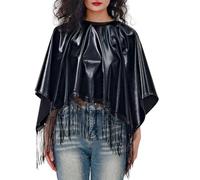 Generico Costume Carnevale Donna Elegante Medievale Con Mantello Largo E Mantella Per Spettacoli E Eventi Abito Di Moda Per Drammi Sofisticati(Black, One Size)