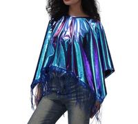 Generico Costume Carnevale Donna Elegante Medievale Con Mantello Largo E Mantella Per Spettacoli E Eventi Abito Di Moda Per Drammi Sofisticati(Blue, One Size)