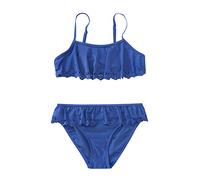 Generico Costume da Bagno 2 Pezzi per Ragazze,Costume Due Pezzi Volant Set Costume da Bagno per Adolescenti Spiaggia Surf Estate Trikini Crop Top + Slip Mare per Bambini Swimwear da 10 a 14 Anni