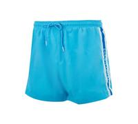 Generico Costume da Bagno con Bermuda e Banda Laterale Azzurra per Adulto Napoli (IT, Testo, XL, Regular, Regular, Azzurro)
