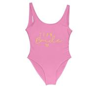 Generico Costume da Bagno da Donna Bride Bikini Sexy Costumi da Bagno Intero da Sposa con Scollo a V Costume Team Bride to be Addio al Nubilato Costume Nuoto da Donna Backless Bather Beachwear