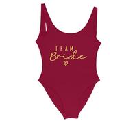 Generico Costume da Bagno da Donna Bride Bikini Sexy Costumi da Bagno Intero da Sposa con Scollo a V Costume Team Bride to be Addio al Nubilato Costume Nuoto da Donna Backless Bather Beachwear