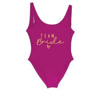 Generico Costume da Bagno da Donna Bride Bikini Sexy Costumi da Bagno Intero da Sposa con Scollo a V Costume Team Bride to be Addio al Nubilato Costume Nuoto da Donna Backless Bather Beachwear