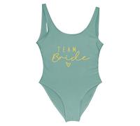 Generico Costume da Bagno da Donna Bride Bikini Sexy Costumi da Bagno Intero da Sposa con Scollo a V Costume Team Bride to be Addio al Nubilato Costume Nuoto da Donna Backless Bather Beachwear