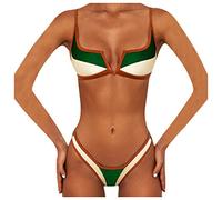 Generico Costume da Bagno Donna Costumi da Bagno per Donna a Due Pezzi Bikini a Vita Bassa Tankini Bikini Push Up Abito a Vita Bassa