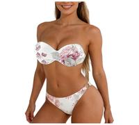 Generico Costume da Bagno Donna Due Pezzi Bikini Set Halter Costumi da Mare Reggiseno Bikini Top Triangolo Tanga Abiti da Spiaggia Brasiliano Beachwear Swimwear