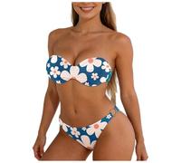 Generico Costume da Bagno Donna Due Pezzi Bikini Set Halter Costumi da Mare Reggiseno Bikini Top Triangolo Tanga Abiti da Spiaggia Brasiliano Beachwear Swimwear
