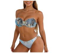 Generico Costume da Bagno Donna Due Pezzi Bikini Set Halter Costumi da Mare Reggiseno Bikini Top Triangolo Tanga Abiti da Spiaggia Brasiliano Beachwear Swimwear