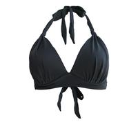 Generico Costume da Bagno Donna Stile Anni '50 con Top a Nodo Posteriore e Bikini Abbinato per Un Elegante in Spiaggia Donna Bikini Due Pezzi Push Up Alta Vita Controllo Addominale Beachwe (Black, L)