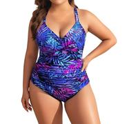 Generico Costume da Bagno Intero da Donna con Controllo della Pancia Push up Costume Intero Donna con Halter Imbottito Elegante Curvy Costumi da Bagno Donna Spiaggia Estate Beachwear 2026