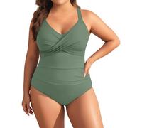 Generico Costume da Bagno Intero da Donna con Controllo della Pancia Push up Costume Intero Donna con Halter Imbottito Elegante Curvy Costumi da Bagno Donna Spiaggia Estate Beachwear 2026