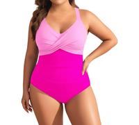 Generico Costume da Bagno Intero da Donna con Controllo della Pancia Push up Costume Intero Donna con Halter Imbottito Elegante Curvy Costumi da Bagno Donna Spiaggia Estate Beachwear 2026