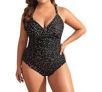 Generico Costume da Bagno Intero da Donna con Controllo della Pancia Push up Costume Intero Donna con Halter Imbottito Elegante Curvy Costumi da Bagno Donna Spiaggia Estate Beachwear 2026