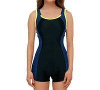 Generico Costume da Bagno Intero da Donna con Pantaloncini, Schiena Scoperta, Costume Das Bagno Intero per Conservatorismo, con Coppe in Schiuma Rimovibili