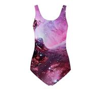 Generico Costume da Bagno Intero da Donna Costume da Bagno da Spiaggia da Donna Tie Dye Galaxy Print 3D Stampato Europeo ed Estivo Mutande Lunghe Cotone (M)
