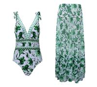 Generico Costume da Bagno Intero Donna, Costumi Donna Mare, Versatile Swimsuit for Beach And Pool Stylish V Neck Design with Prints for Spring Summer And Fall Relaxing Days