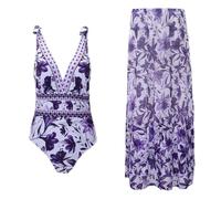 Generico Costume da Bagno Intero Donna, Costumi Donna Mare, Versatile Swimsuit for Beach And Pool Stylish V Neck Design with Prints for Spring Summer And Fall Relaxing Days