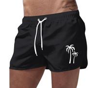 Generico Costume da Bagno Uomo Albero di Cocco Costume Uomo Mare Corto con Taschino, Medium Drawstring, Fodera in Rete, Costumi da Bagno, Boxer per la Spiaggia, la Piscina e Il Surf