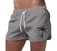 Generico Costume da Bagno Uomo Albero di Cocco Costume Uomo Mare Corto con Taschino, Medium Drawstring, Fodera in Rete, Costumi da Bagno, Boxer per la Spiaggia, la Piscina e Il Surf