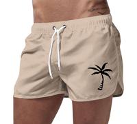 Generico Costume da Bagno Uomo Albero di Cocco Costume Uomo Mare Corto con Taschino, Medium Drawstring, Fodera in Rete, Costumi da Bagno, Boxer per la Spiaggia, la Piscina e Il Surf