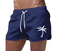 Generico Costume da Bagno Uomo Albero di Cocco Costume Uomo Mare Corto con Taschino, Medium Drawstring, Fodera in Rete, Costumi da Bagno, Boxer per la Spiaggia, la Piscina e Il Surf