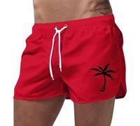 Generico Costume da Bagno Uomo Albero di Cocco Costume Uomo Mare Corto con Taschino, Medium Drawstring, Fodera in Rete, Costumi da Bagno, Boxer per la Spiaggia, la Piscina e Il Surf