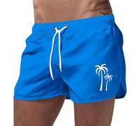 Generico Costume da Bagno Uomo Albero di Cocco Costume Uomo Mare Corto con Taschino, Medium Drawstring, Fodera in Rete, Costumi da Bagno, Boxer per la Spiaggia, la Piscina e Il Surf