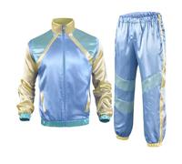 Genérico Costume da Carnevale per Uomini e Donne Costume da Allenamento 2 Pezzi Set con Paillettes Brillanti Costume da Ragazza degli Anni 80 Costume Alieno Spaziale