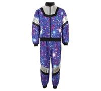 Genérico Costume da Carnevale per Uomini e Donne Costume da Allenamento 2 Pezzi Set con Paillettes Brillanti Costume da Ragazza degli Anni 80 Costume Alieno Spaziale